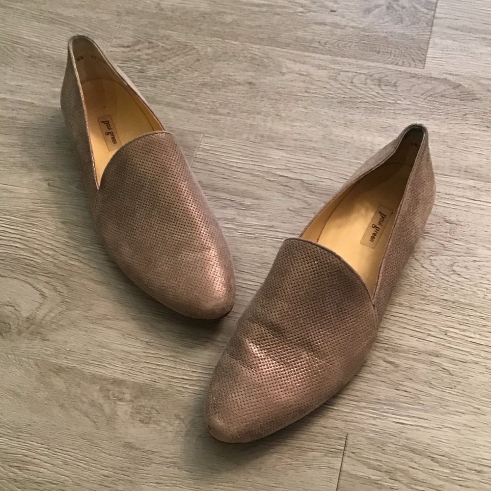 Paul Green Metallic Flats Loafers